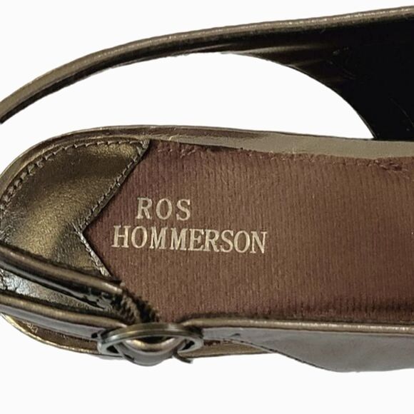 Ros Hommerson Oceana Pewer Leather Round Toe Slingback Sandal Shoes Size 9.5N - Picture 8 of 9